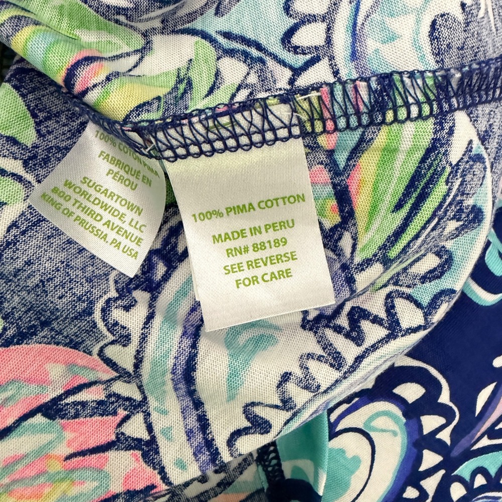 Lilly Pulitzer Edna Swing Dress Women Medium Blue Hanging With Fronds Paisley - Picture 6 of 7